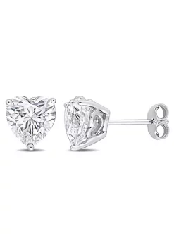 Hot Sale ❤️ Lab Created 4.5 CT TGW Heart Shape Created White Sapphire Earrings in Sterling Silver by Belk & Co. ✨ -DealsBelk & Co. Store Belk 32094