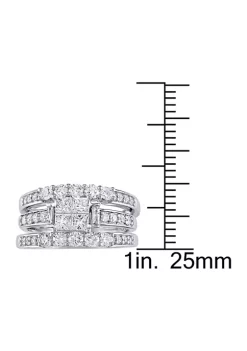 Best Sale 🔔 1.25 ct. t.w. Diamond Princess Cut 3-Piece Bridal Set in 14k White Gold by Belk & Co. 🛒 -DealsBelk & Co. Store Belk 32106