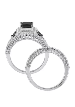 Best deal 😍 2 ct. t.w. Black and White Diamond Multi Cut Split Shank Bridal Set in 10K White Gold by Belk & Co. 😀 -DealsBelk & Co. Store Belk 32111