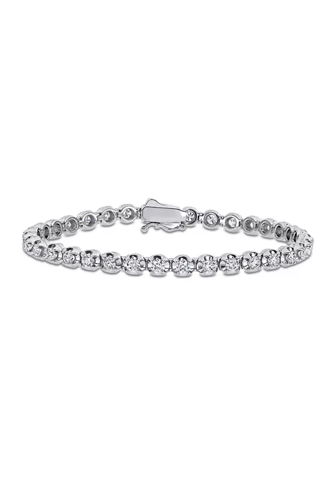 Cheapest 🌟 3.5 ct. t.w. Lab Created Moissanite Tennis Bracelet in 14K White Gold by Belk & Co. 🔥 3 Cheapest 🌟 3.5 ct. t.w. Lab Created Moissanite Tennis Bracelet in 14K White Gold by Belk & Co. 🔥 - Image 3