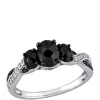Brand new 😀 1.4 ct. t.w. Black and White Diamond 3 Stone Crossover Engagement Ring in 10K White Gold by Belk & Co. ⭐