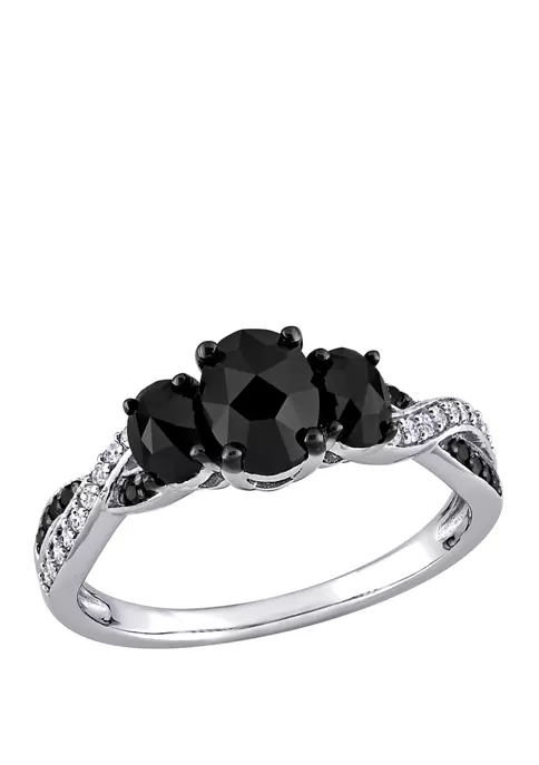 Brand new 😀 1.4 ct. t.w. Black and White Diamond 3 Stone Crossover Engagement Ring in 10K White Gold by Belk & Co. ⭐ 1 Brand new 😀 1.4 ct. t.w. Black and White Diamond 3 Stone Crossover Engagement Ring in 10K White Gold by Belk & Co. ⭐