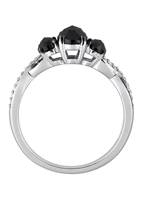 Brand new 😀 1.4 ct. t.w. Black and White Diamond 3 Stone Crossover Engagement Ring in 10K White Gold by Belk & Co. ⭐ 3 Brand new 😀 1.4 ct. t.w. Black and White Diamond 3 Stone Crossover Engagement Ring in 10K White Gold by Belk & Co. ⭐ - Image 3