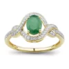 Best deal 🔔 1/6 ct. t.w. Diamond and Emerald Ring in 14K Yellow Gold by Belk & Co. 😉