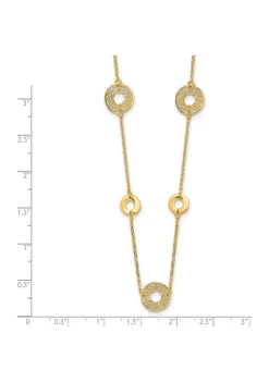 Brand new 🥰 14K Yellow Gold Polished and Filigree Circle Stations with 1 Inch Extension Necklace by Belk & Co. 🎁 -DealsBelk & Co. Store Belk 32171