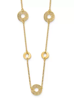 Brand new 🥰 14K Yellow Gold Polished and Filigree Circle Stations with 1 Inch Extension Necklace by Belk & Co. 🎁 -DealsBelk & Co. Store Belk 32172