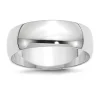 Hot Sale 🔥 Women's 14K White Gold 7 Millimeter Lightweight Half Round Band by Belk & Co. ⌛