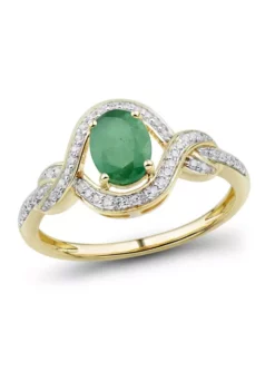 Best deal 🔔 1/6 ct. t.w. Diamond and Emerald Ring in 14K Yellow Gold by Belk & Co. 😉 -DealsBelk & Co. Store Belk 3218