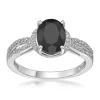 Flash Sale 🧨 1 ct. t.w. Black Onyx and 1/2 ct. t.w. White Topaz Ring in Sterling Silver by Belk & Co. ❤️