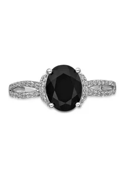 Flash Sale 🧨 1 ct. t.w. Black Onyx and 1/2 ct. t.w. White Topaz Ring in Sterling Silver by Belk & Co. ❤️ -DealsBelk & Co. Store Belk 32192