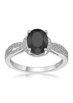 Flash Sale 🧨 1 ct. t.w. Black Onyx and 1/2 ct. t.w. White Topaz Ring in Sterling Silver by Belk & Co. ❤️ -DealsBelk & Co. Store Belk 32193