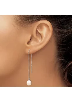 Best Sale 😀 14K White Gold 7-8mm White Teardrop Freshwater Cultured Pearl Threader Earrings by Belk & Co. ✔️ -DealsBelk & Co. Store Belk 32194