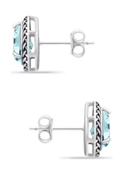 Brand new 🎉 2.8 ct. t.w. Blue Topaz Stud Earrings, Sterling Silver by Belk & Co. 🤩 -DealsBelk & Co. Store Belk 3223