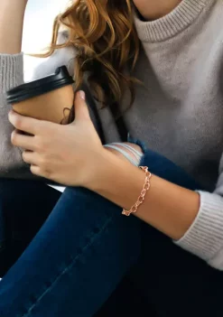 Outlet ✔️ 18k Rose Gold Plated Sterling Silver Rolo Chain Bracelet, 7.5" by Belk & Co. ⭐ -DealsBelk & Co. Store Belk 32231