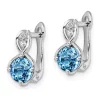 Outlet 👏 2 ct. t.w. Swiss Blue Topaz and White Topaz Hinged Earrings in Rhodium-Plated Sterling Silver by Belk & Co. 🎁