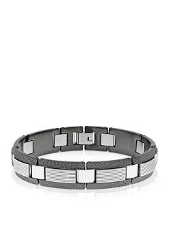 Top 10 😉 Men's Stainless Steel Gun Metal Gray Bracelet by Belk & Co. 👍