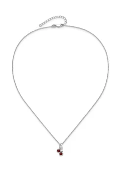 Brand new 🎁 7/8 ct. t.w. Garnet and White Topaz Double Circle Pendant with 18-Inch Cable Chain in Rhodium-Plated Sterling Silver by Belk & Co. ⭐ -DealsBelk & Co. Store Belk 32248