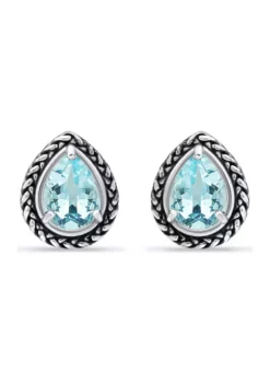 Brand new 🎉 2.8 ct. t.w. Blue Topaz Stud Earrings, Sterling Silver by Belk & Co. 🤩 -DealsBelk & Co. Store Belk 3225