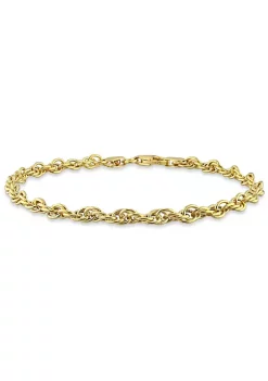 Promo ๐ 3.7MM Singapore Bracelet in 18k Yellow Gold Plated Sterling Silver, 9 by Belk & Co. ๐