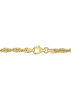 Promo 😍 3.7MM Singapore Bracelet in 18k Yellow Gold Plated Sterling Silver, 9 by Belk & Co. 🛒 -DealsBelk & Co. Store Belk 32259