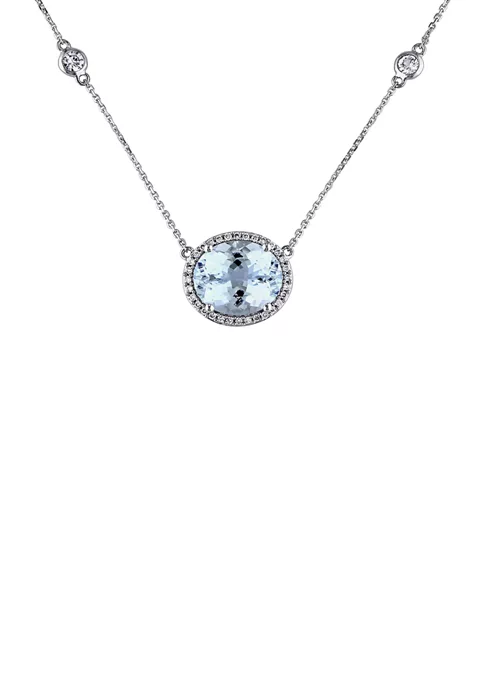 Best reviews of โ๏ธ 5 ct. t.w. Aquamarine, White Sapphire, and 1/6 ct. t.w. Diamond Halo Station Necklace in 14K White Gold by Belk & Co. ๐ฅ 4 Best reviews of โ๏ธ 5 ct. t.w. Aquamarine, White Sapphire, and 1/6 ct. t.w. Diamond Halo Station Necklace in 14K White Gold by Belk & Co. ๐ฅ - Image 4