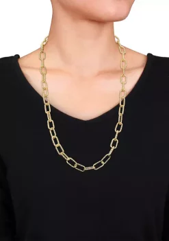 Cheap 💯 18k Yellow Gold Plated Sterling Silver 9mm Fancy Paperclip Chain Necklace by Belk & Co. 🥰 -DealsBelk & Co. Store Belk 32344
