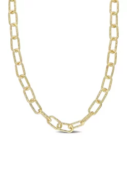 Cheap 💯 18k Yellow Gold Plated Sterling Silver 9mm Fancy Paperclip Chain Necklace by Belk & Co. 🥰 -DealsBelk & Co. Store Belk 32346