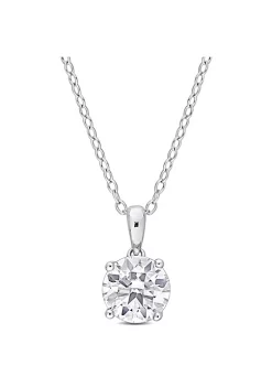 Best Sale ⭐ Lab Created 1.85 ct. t.g.w. Created Moissanite Solitaire Pendant with Chain in Sterling Silver by Belk & Co. ❤️
