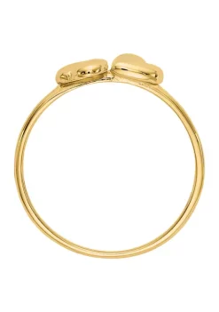 Best Sale 🌟 14K Yellow Gold Polished Hearts Ring by Belk & Co. 🎁 -DealsBelk & Co. Store Belk 32388