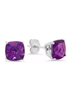Cheap 👏 ["Sterling Silver Cushion-Cut Checkerboard Genuine Amethyst Stud Earrings ", "3.4 ct. t.w. Amethyst Cushion-Cut Stud Earrings in Sterling Silver"] by Belk & Co. 😀