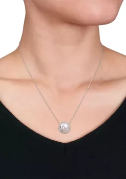 Cheap โจ Lab Created 9.5-10mm Freshwater Cultured Pearl and 1/6 CT TGW Created White Sapphire Halo Pearl Pendant with Chain in Sterling Silver by Belk & Co. ๐ 6 Cheap โจ Lab Created 9.5-10mm Freshwater Cultured Pearl and 1/6 CT TGW Created White Sapphire Halo Pearl Pendant with Chain in Sterling Silver by Belk & Co. ๐ -DealsBelk & Co. Store Belk 32408