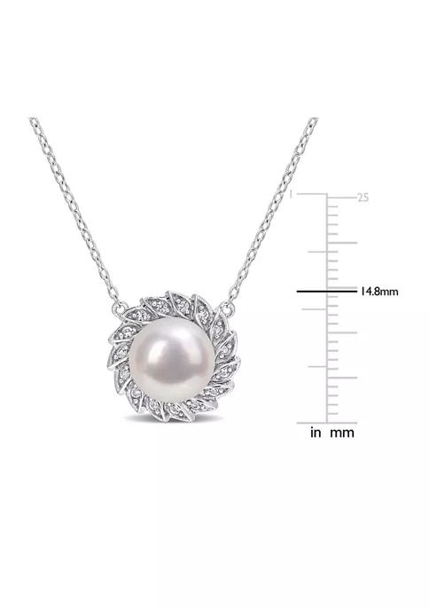 Cheap โจ Lab Created 9.5-10mm Freshwater Cultured Pearl and 1/6 CT TGW Created White Sapphire Halo Pearl Pendant with Chain in Sterling Silver by Belk & Co. ๐ 3 Cheap โจ Lab Created 9.5-10mm Freshwater Cultured Pearl and 1/6 CT TGW Created White Sapphire Halo Pearl Pendant with Chain in Sterling Silver by Belk & Co. ๐ - Image 3