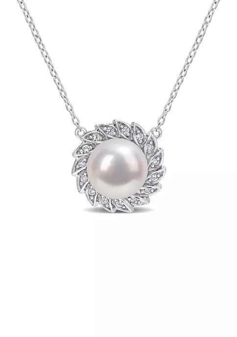 Cheap โจ Lab Created 9.5-10mm Freshwater Cultured Pearl and 1/6 CT TGW Created White Sapphire Halo Pearl Pendant with Chain in Sterling Silver by Belk & Co. ๐ 5 Cheap โจ Lab Created 9.5-10mm Freshwater Cultured Pearl and 1/6 CT TGW Created White Sapphire Halo Pearl Pendant with Chain in Sterling Silver by Belk & Co. ๐ - Image 5