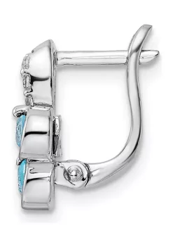 Best deal 👏 3/4 ct. t.w. Light Swiss Blue Topaz and White Topaz Swirl Hinged Earrings in Rhodium-Plated Sterling Silver by Belk & Co. ❤️ -DealsBelk & Co. Store Belk 32414