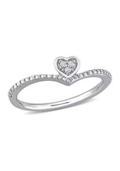 Top 10 🔥 Diamond Accent Heart Promise Ring in Sterling Silver by Belk & Co. 🔔