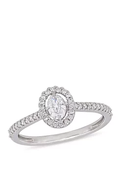 Best reviews of 🧨 0.5 ct. t.w. Oval-Cut Diamond Floating Halo Engagement Ring in 14K White Gold by Belk & Co. 👏