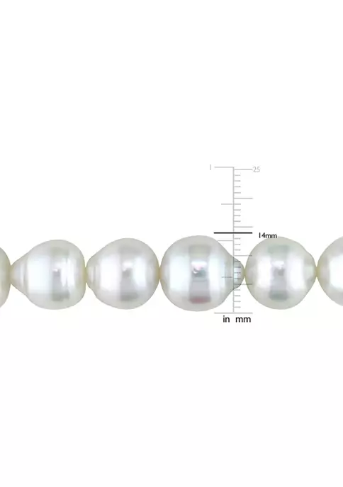 Best deal 😀 12-14MM South Sea Pearl Graduated 18" Strand Necklace with 14k Yellow Gold Diamond Clasp by Belk & Co. 🤩 2 Best deal 😀 12-14MM South Sea Pearl Graduated 18" Strand Necklace with 14k Yellow Gold Diamond Clasp by Belk & Co. 🤩 - Image 2