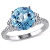 Cheapest 🔔 4.57 ct. t.g.w. Swiss Blue Topaz and 1/6 ct. t.w. Diamond Cocktail Ring in 14K White Gold by Belk & Co. 👏