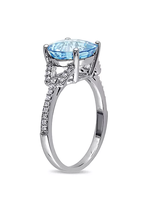 Cheapest ๐ 4.57 ct. t.g.w. Swiss Blue Topaz and 1/6 ct. t.w. Diamond Cocktail Ring in 14K White Gold by Belk & Co. ๐ 3 Cheapest ๐ 4.57 ct. t.g.w. Swiss Blue Topaz and 1/6 ct. t.w. Diamond Cocktail Ring in 14K White Gold by Belk & Co. ๐ - Image 3