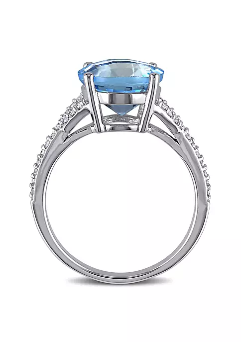 Cheapest ๐ 4.57 ct. t.g.w. Swiss Blue Topaz and 1/6 ct. t.w. Diamond Cocktail Ring in 14K White Gold by Belk & Co. ๐ 4 Cheapest ๐ 4.57 ct. t.g.w. Swiss Blue Topaz and 1/6 ct. t.w. Diamond Cocktail Ring in 14K White Gold by Belk & Co. ๐ - Image 4