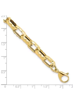 Discount 🛒 14K Yellow Gold Polished Hollow 🔨 Hammered Link Bracelet by Belk & Co. 👏 -DealsBelk & Co. Store Belk 32485