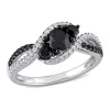 Cheap 🎁 1 ct. t.w. Black and White Diamond 3-Stone Crossover Engagement Ring in 10k White Gold by Belk & Co. 😉