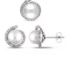 Flash Sale 🧨 2-Piece Cultured Freshwater Pearl and 1/7 ct. t.w. Diamond Halo Stud Earrings and Necklace Set in 10k White Gold by Belk & Co. 🤩