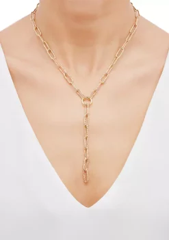 Wholesale ⌛ Paperclip Lariat Necklace in 10K Yellow Gold by Belk & Co. ✔️ -DealsBelk & Co. Store Belk 32497