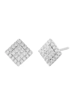 Hot Sale ❤️ 1/2 ct. t.w. Lab Created Diamond Stud Earrings in 10K White Gold by Belk & Co. 👏