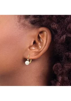Best Sale 😍 0.06 ct. t.w. Diamond and Freshwater Cultured Pearl Post Earrings in 14K White Gold by Belk & Co. 🔔 -DealsBelk & Co. Store Belk 32513
