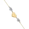 Deals 💯 14K Two Tone Puffed LOVE Heart and Diamond-cut Hearts 7-inch Bracelet by Belk & Co. 😀