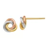 Wholesale 😍 14K Tri-Color Twisted Knot Post Earrings by Belk & Co. 🤩