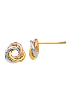 Wholesale 😍 14K Tri-Color Twisted Knot Post Earrings by Belk & Co. 🤩 -DealsBelk & Co. Store Belk 32553