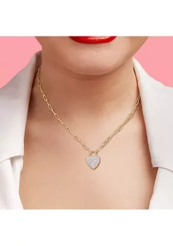 Deals 🎁 1.14 ct. t.g.w. Created White Sapphire Heart Pendant with Chain in Yellow Plated Sterling Silver by Belk & Co. 😉 -DealsBelk & Co. Store Belk 32557